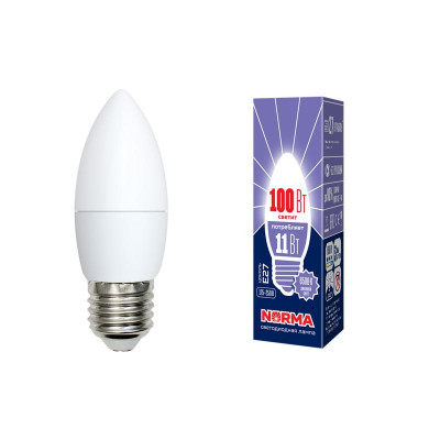 Лампа светодиодная LED-C37-11W/DW/E27/FR/NR Norma 11Вт матовая E27 (упак. картон) Volpe UL-00003813
