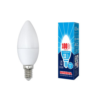 Лампа светодиодная LED-C37-11W/NW/E14/FR/NR Norma 11Вт матовая E14 (упак. картон) Volpe UL-00003811