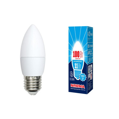 Лампа светодиодная LED-C37-11W/NW/E27/FR/NR Norma 11Вт матовая E27 (упак. картон) Volpe UL-00003814