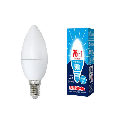 Лампа светодиодная LED-C37-9W/NW/E14/FR/NR Norma 9Вт матовая E14 (упак. картон) Volpe UL-00003803