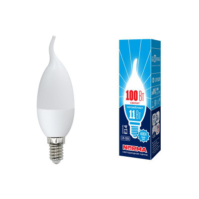 Лампа светодиодная LED-CW37-11W/NW/E14/FR/NR Norma 11Вт матовая E14 (упак. картон) Volpe UL-00003816