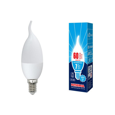 Лампа светодиодная LED-CW37-7W/WW/E14/FR/NR Norma 7Вт матовая E14 (упак. картон) Volpe UL-00003801