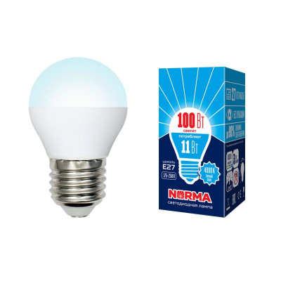 Лампа светодиодная LED-G45-11W/NW/E27/FR/NR Norma 11Вт матовая E27 (упак. картон) Volpe UL-00003834