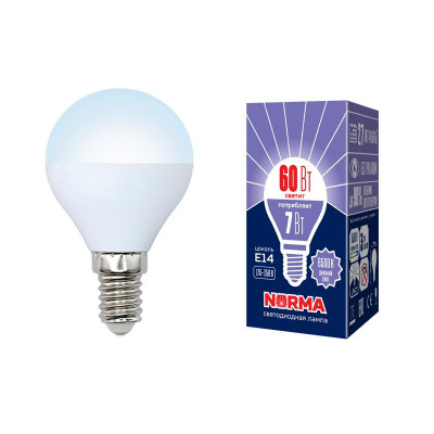 Лампа светодиодная LED-G45-7W/DW/E14/FR/NR Norma 7Вт матовая E14 (упак. картон) Volpe UL-00003818