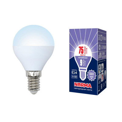 Лампа светодиодная LED-G45-9W/DW/E14/FR/NR Norma 9Вт матовая E14 (упак. картон) Volpe UL-00003824