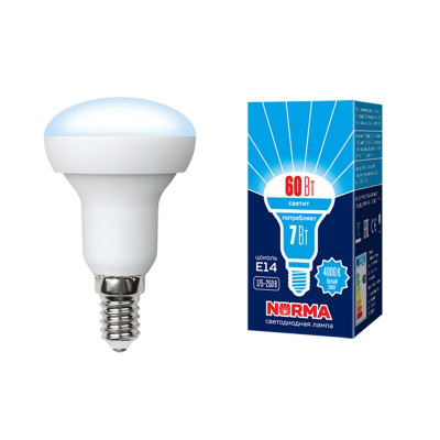 Лампа светодиодная LED-R50-7W/NW/E14/FR/NR Norma 7Вт матовая E14 (упак. картон) Volpe UL-00003844