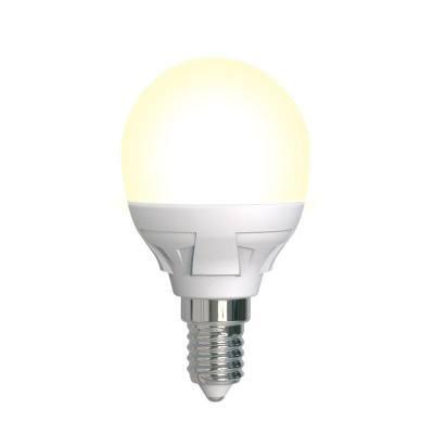 Лампа светодиодная LED-G45 7W/3000K/E14/FR/DIM PLP01WH Яркая 7Вт матовая 3000К тепл. бел. E14 диммир. (упак. картон) Uniel UL-00004302