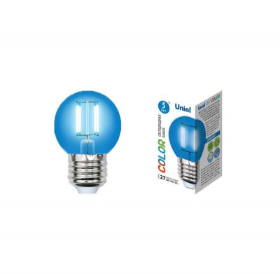 Лампа светодиодная LED-G45-5W/BLUE/E27 GLA02BL форма 