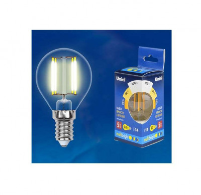 Лампа светодиодная LED-G45-5W/WW/E14/CL/MB GLM10TR форма 