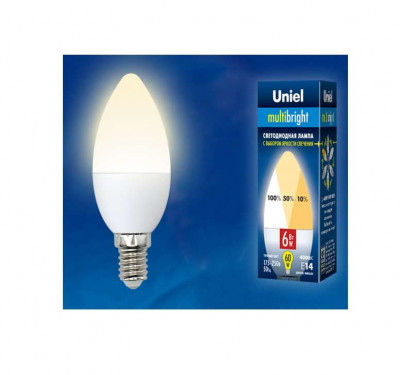 Лампа светодиодная LED-A60-10W/WW/E27/FR/MB PLM11WH Multibright 10Вт грушевидная матовая 3000К тепл. бел. E27 100-50-10 (упак. картон) Uniel UL-00002371