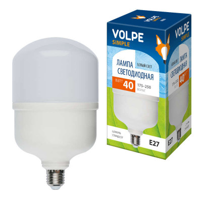 Лампа светодиодная LED-M80-40W/NW/E27 /FR/S Simple 40Вт матовая 4000К нейтр. бел. E27 (упак. картон) Volpe UL-00002905