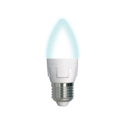 Лампа светодиодная LED-C37 7W/NW/E27 /FR PLP01WH Яркая 7Вт свеча матовая 4000К нейтр. бел. E27 (упак. картон) Uniel UL-00002412