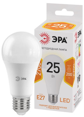 Лампа светодиодная A65-25W-827-E27 грушевидная 2000лм ЭРА Б0035334