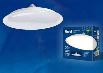 Лампа светодиодная LED-U165-20W/3000K/E27/FR PLU01WH UFO 20Вт матовая 3000К тепл. бел. E27 (упак. картон) Uniel UL-00004570
