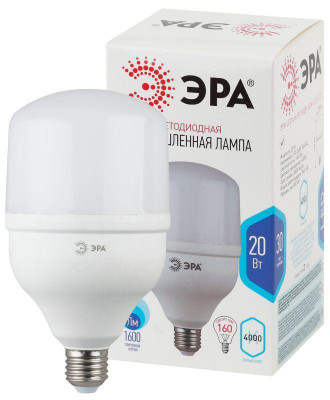 Лампа светодиодная высокомощная STD LED POWER T80-20W-4000-E27 20Вт T80 колокол 4000К нейтр. бел. E27 1600лм Эра Б0027001