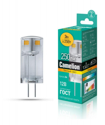 Лампа светодиодная LED3-G4-JC-NF/830/G4 3Вт 12В AC/DC Camelion 13700
