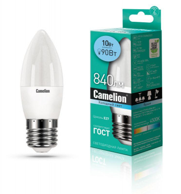 Лампа светодиодная LED10-C35/845/E27 10Вт 220В Camelion 13562