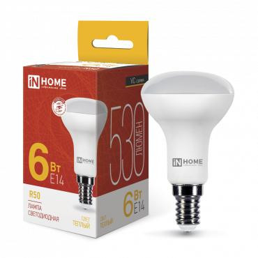 Лампа светодиодная LED-R50-VC 6Вт рефлектор 3000К тепл. бел. E14 530лм 170-265В IN HOME 4690612024240