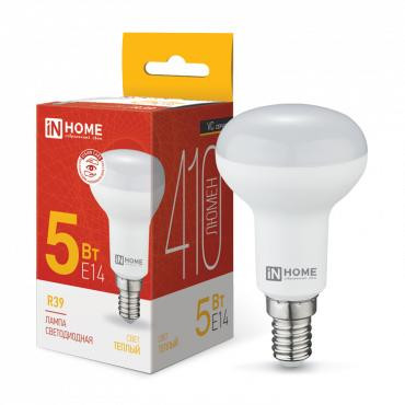 Лампа светодиодная LED-R39-VC 5Вт рефлектор 3000К тепл. бел. E14 410лм 230В IN HOME 4690612030838