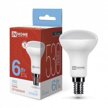 Лампа светодиодная LED-R50-VC 6Вт рефлектор 6500К холод. бел. E14 530лм 180-275В IN HOME 4690612031156