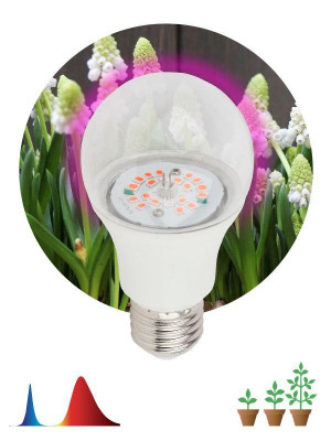 Лампа светодиодная FITO-14W-RB-E27-K 14Вт A60 грушевидная прозрачная 1310К E27 130-270В для растений красн./син. спектр Эра Б0039071