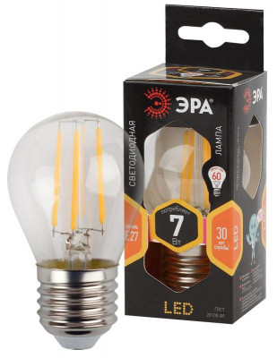 Лампа светодиодная филаментная F-LED P45-7W-827-E27 Эра Б0027948