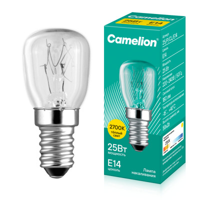 Лампа накаливания MIC 25/P/CL/E14 Т26 Camelion 13649