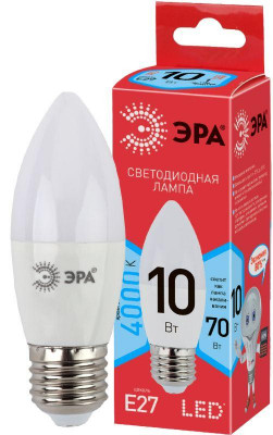 Лампа светодиодная Eco LED B35-10W-840-E27 B35 свеча 10Вт 4000К нейтр. бел. E27 Эра Б0032965