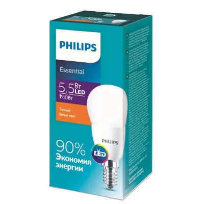 Лампа светодиодная ESSLEDLustre 5.5-60Вт E14 827 P45ND RCA PHILIPS 929001960107