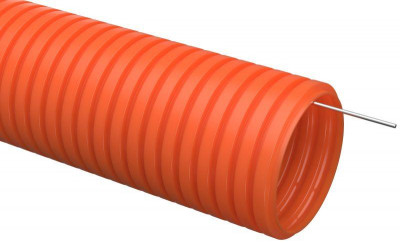Труба гофрированная ПНД тяжелая d25мм с протяжкой оранж. (уп.50м) IEK CTG21-25-K09-050