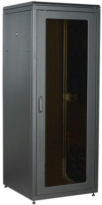 Шкаф сетевой LINEA N 18U 800х800мм стекл. передняя дверь задняя металлическая черн. ITK LN05-18U88-GM