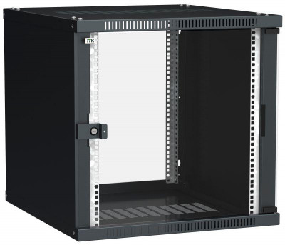 Шкаф LINEA WE 9U 550x350мм дверь стекло черн. ITK LWE5-09U53-GF