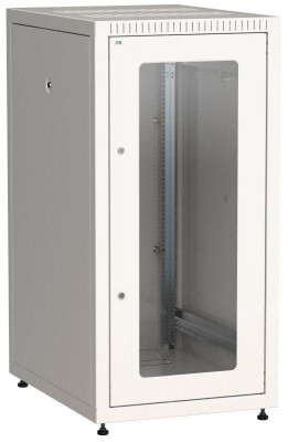 Шкаф сетевой LINEA E 24U 600х800мм стекл. передняя дверь задняя металлическая сер. ITK LE35-24U68-GM
