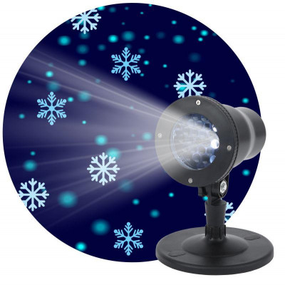 Проектор LED Снежинки мультирежим холодный свет 220В IP44 ENIOP-04 ЭРА Б0041645