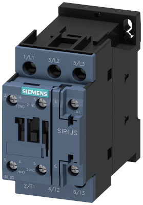 Контактор 3п АС-3 18.5кВт/400В 1НО+1Н3 номинальное напряжение управлен. Siemens 3RT20281AP00