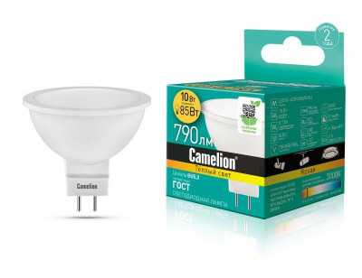 Лампа светодиодная LED10-JCDR/830/GU5.3 10Вт 220В Camelion 13684