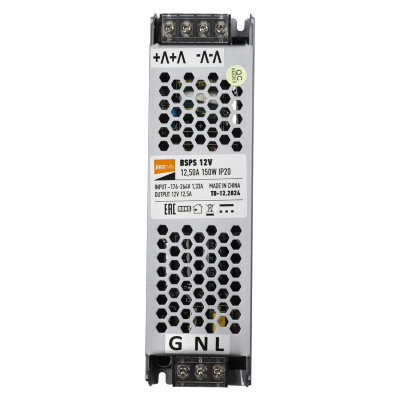 Блок питания для светодиод. ленты BSPS 150Вт 12.5А 12В IP20 метал. JazzWay 5024397