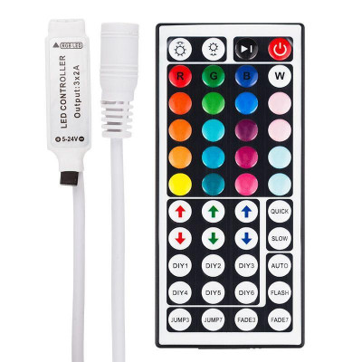 Контроллер LED мини ИК(IR) 72/144Вт 44 кнопки 12В/24В Lamper 143-106-5