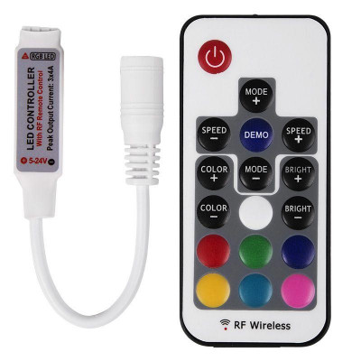 Контроллер LED мини Радио (RF) 72/144Вт 17 кнопок 12В/24В Lamper 143-106-4