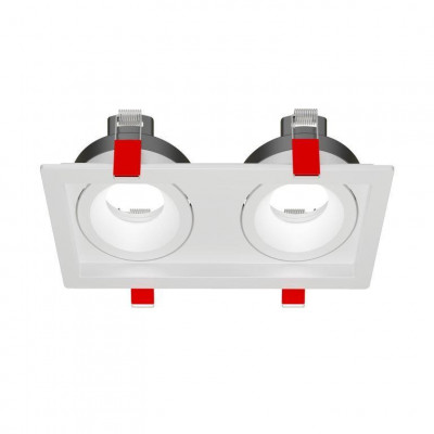 Рамка для модульного светильника FLEX 50 11 110х220х55 двойная встраив. поворотная RAL9010 VARTON V1-R0-00435-10010-2000000