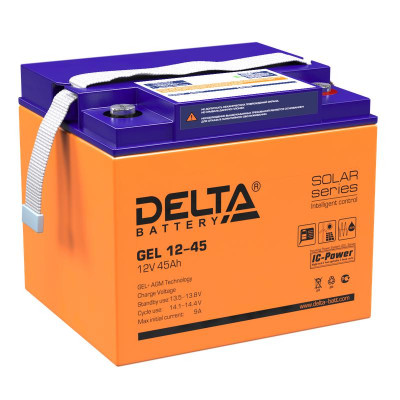 Аккумулятор GEL 12В 45А.ч GEL 12-45 Delta 4614010140009