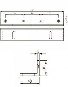 Крепление L-образное L-кронштейн для EMC 600 ALH и EMC 600-2 ALH dormakaba 269897