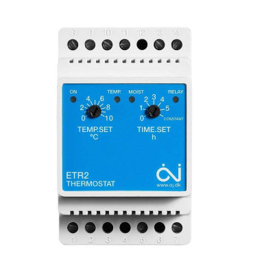 Термостат механический ETR2 1550 16А 3.6кВт для систем антиобледенения без датчика на DIN-рейку OJ ELECTRONICS