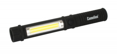 Фонарь-ручка LED51521 COB LED + 1Вт LED 3хR03 магнит клипса пластик. черн. (блист.) Camelion 13361