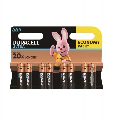 Элемент питания алкалиновый AA/LR6-8BL Ultra Power (блист.8шт) Duracell Б0038763
