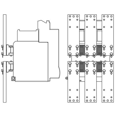 Комплект шин и контактов (шаг 116.5мм) для передн. подкл. стационарного Протон 25 (комплект из трех) Контактор 7007170