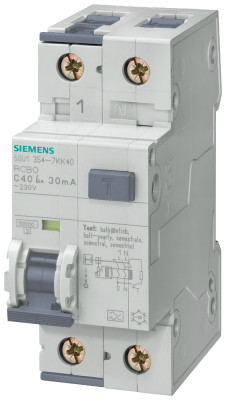 Автомат дифф. AC уст. глуб. 70мм IFN 30мА 10кА 1+N-пол. тип C 16А Siemens 5SU13541KK16