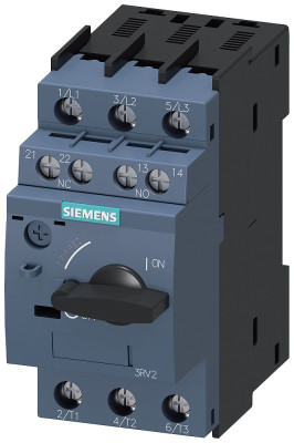 Выключатель автоматический для защиты двигателя S00 класс 10 регулир. расцеп. перегрузки 7…10А уст. расцеп. токов КЗ мгновен. действия 130А винт. зажимы стандарт. коммутац. стойкость С Siemens 3RV20111JA15