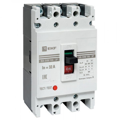 Выключатель автоматический ВА-99М 100/63А 3п 35кА с электромагнитным расцепителем EKF mccb99-100-50m-ma