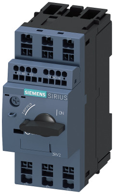 Выключатель автоматический для защиты двигателя S00 класс 10 регулир. расцеп. перегрузки 0.45... 0.63А уст. расцеп. макс. тока 8.2А пружин. клеммы Siemens 3RV20110GA25